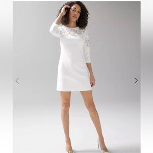 White House Black Market white cut out dress